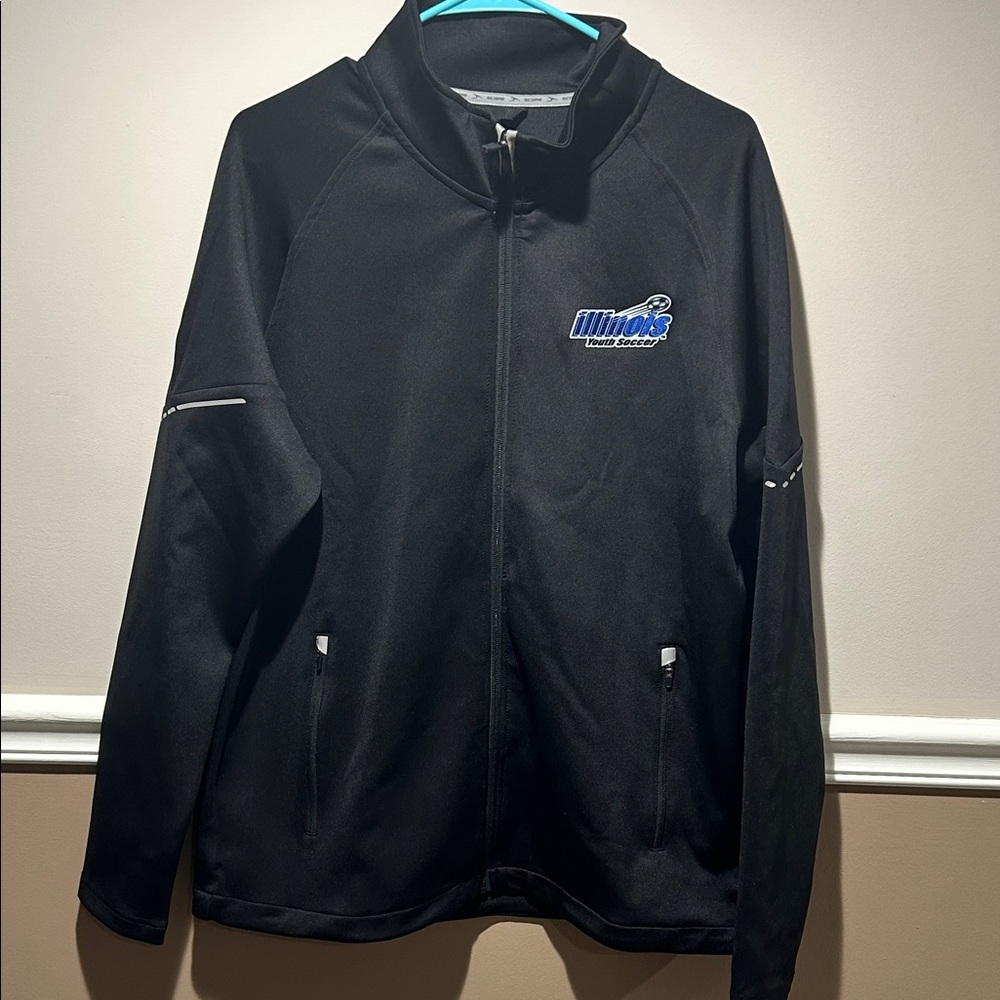 Men's Black Windbreaker with Logo